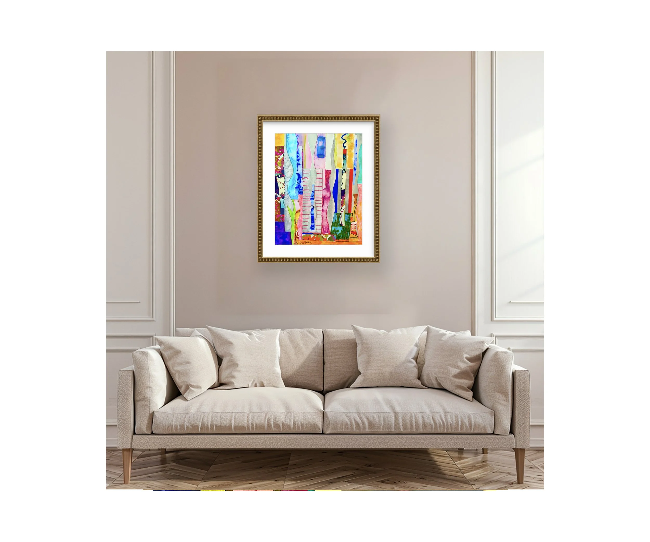 Restless | 14x11 Mixed Media Collage Print | Ceil Diskin Studio